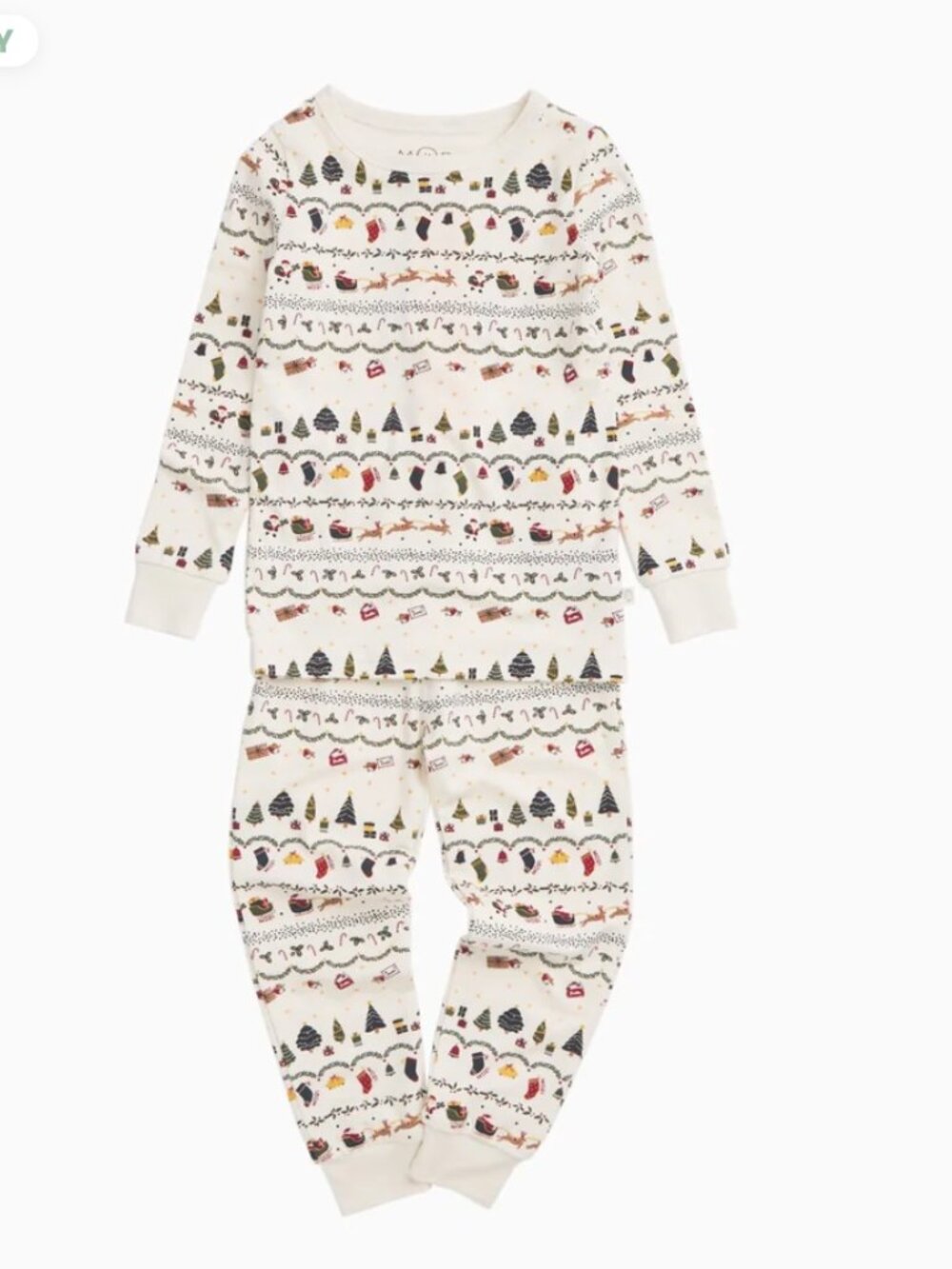 Mori - Christmas Fairisle Pajama Set - 3T